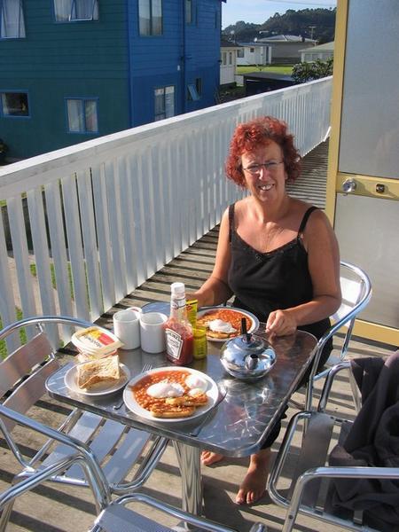 Sunny balcony breakfast