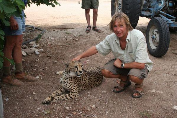 Myself with domesticated cheetahs