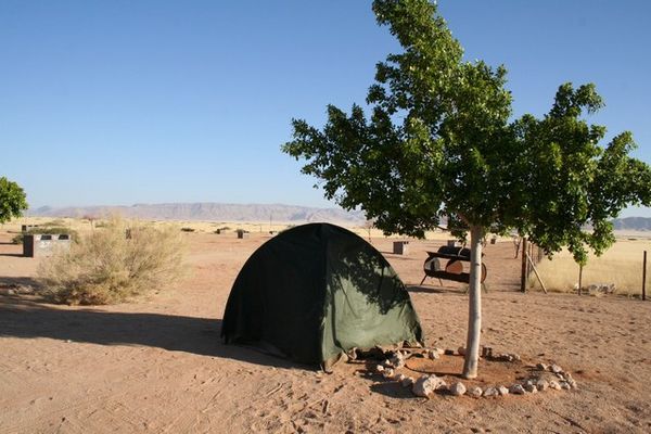 Our barren campsite