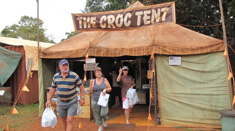 George, Di, Zac & I spending money at the croc tent