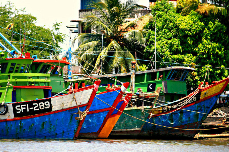 Sarawak River Fishing Boats