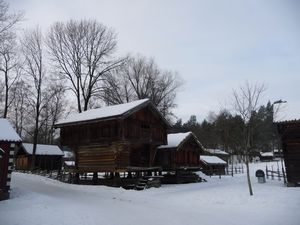 The Wooden Cabins of the village