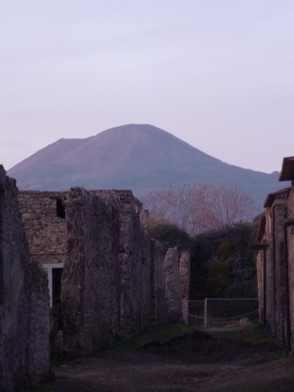Mount Vesuvius over Pompeii