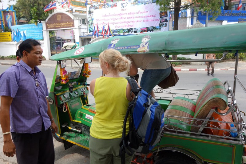 Nikki and Catherine After Negotiating our Tuk-Tuk