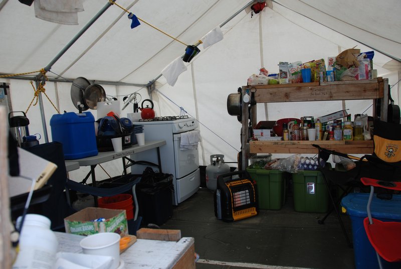 Inside the community tent