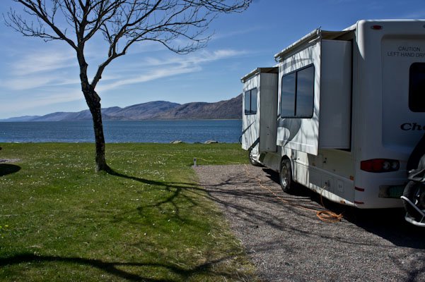 The Bunree campsite on Loch Linnhe