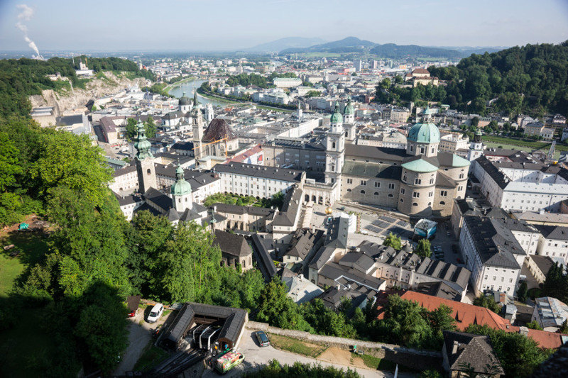 a view of Salzburg Cathedral from fortressw