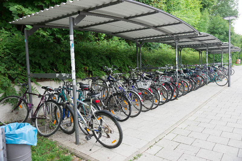 bycycles parked at our bus stop