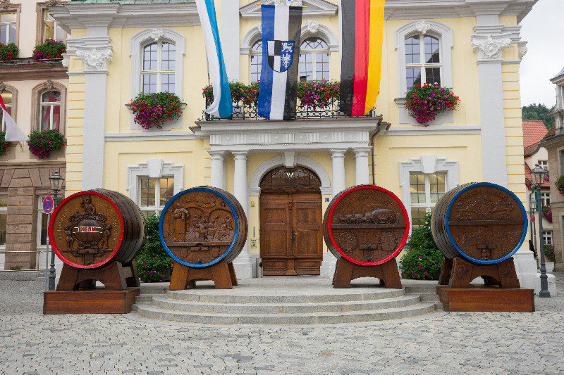 beer barrels of producers, Kulmbach, Germany
