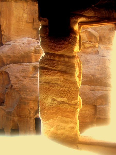 Sun shining in Little Petra
