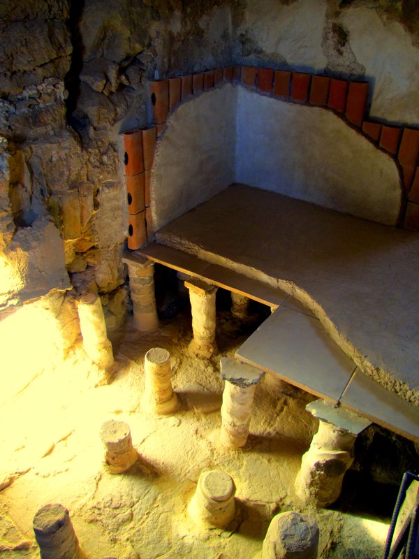 Underneath Herod's caldarium (hot bath) at Masada.