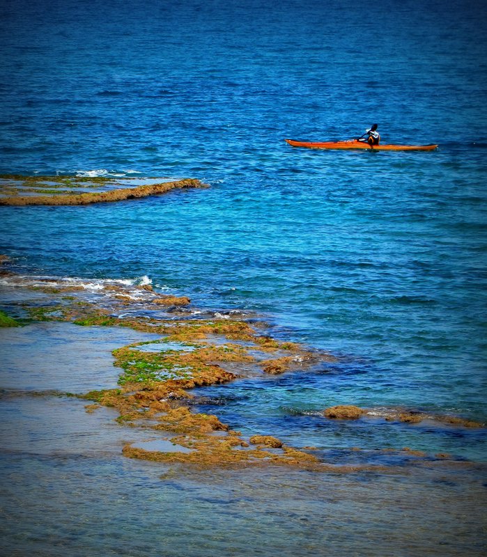 kayaker in the Mediterranean