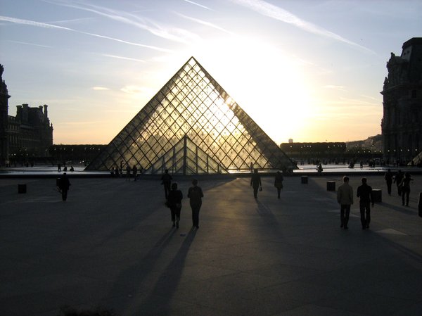 sunset at the Louvre