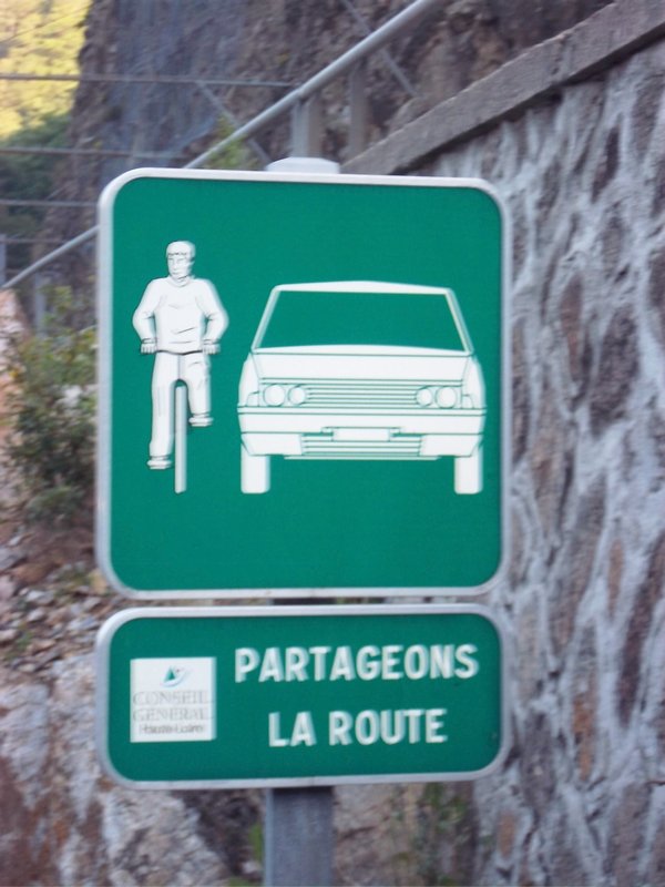 Road Sign in Loire Gorge
