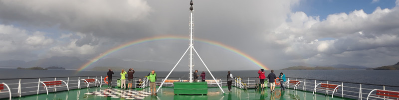 Rainbows over the stern
