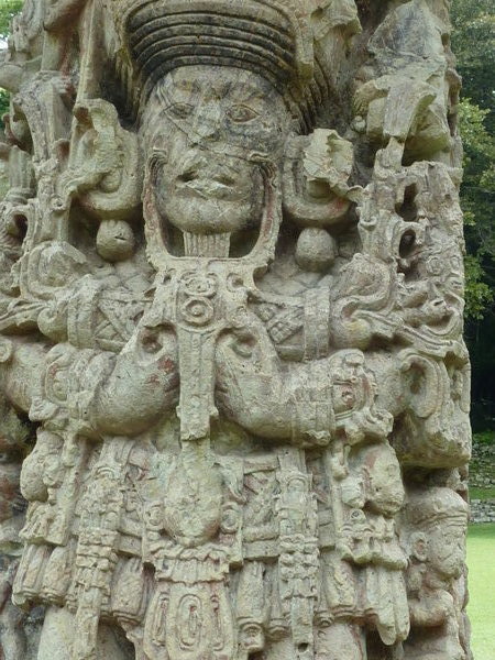 Sculptures at Copan Ruinas