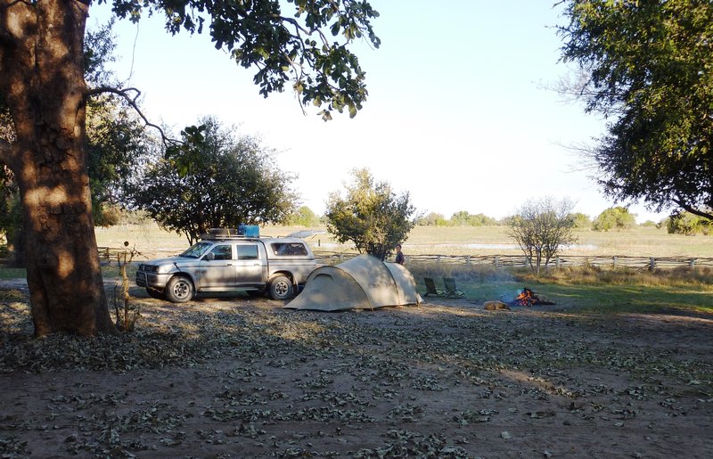 Our Camp At Selonga Right On The Edge Of The Delta