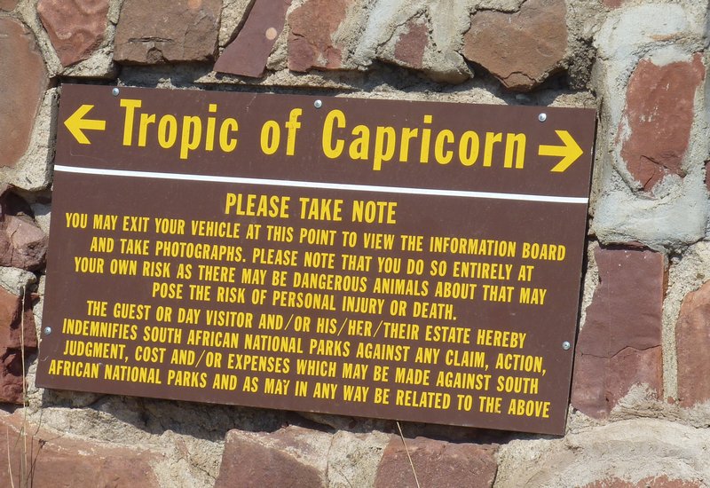 Crossing the Tropic of Capricorn
