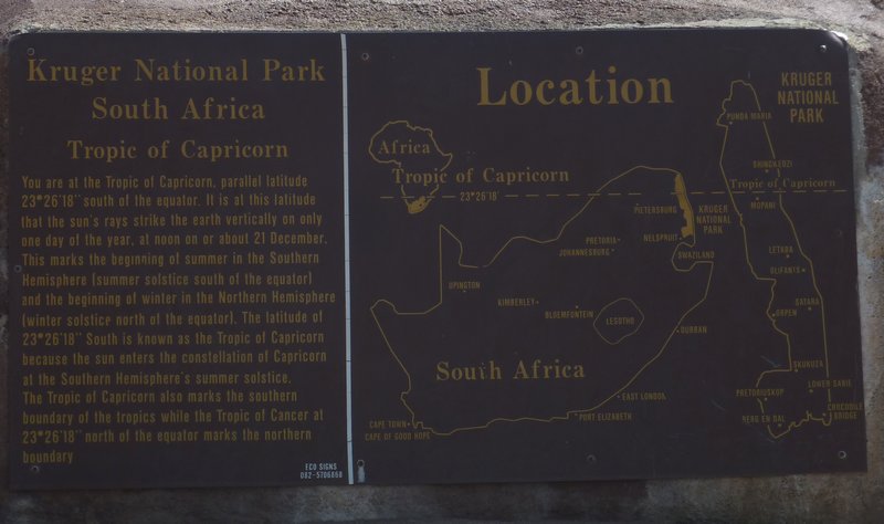 Crossing the Tropic of Capricorn in the Kruge