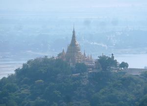 One of the larger of the 500 stupas on Sagaing Hill
