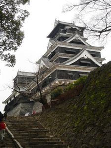 Stairway to the top of Kumamoto Castle