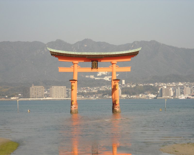 Floating Torii at the entrance to Itsukushima-Jinja Temple