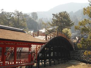 Arched Bridge at Itsukushima-Jinja Temple