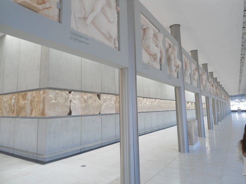 The re-creation of the southern edge of the Parthenon at the Acropolis Museum