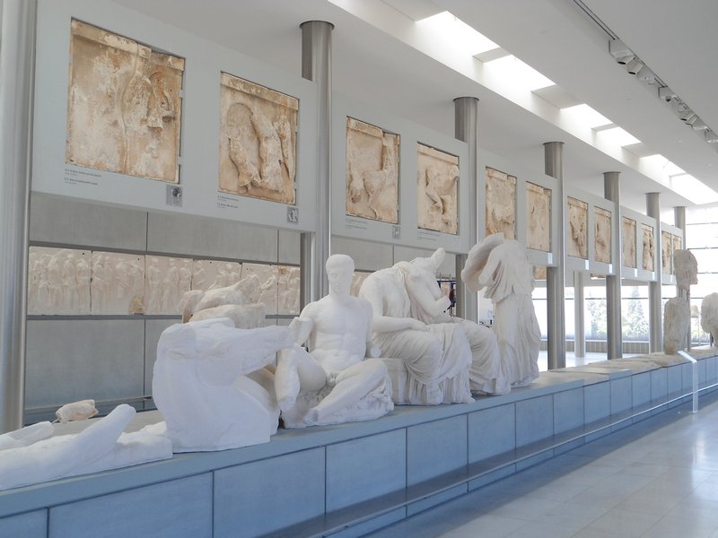 The East end of the Parthenon recreated inside the Acropolis Museum