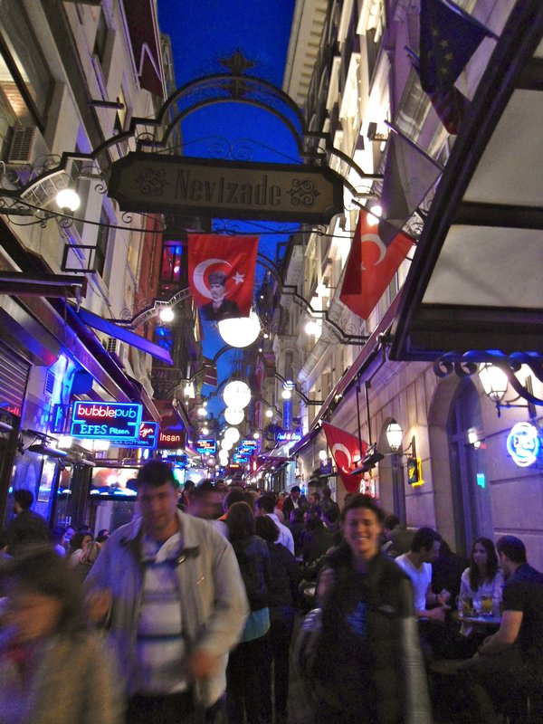 Taksim shopping area at night