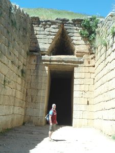 The entrance to the Treasury of Atreus - a 1250 BC tholos tomb