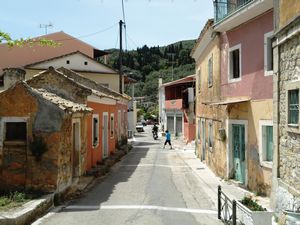 Abusy street scene in the corfu hills ...