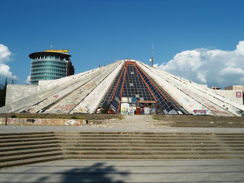 Derelict Pyramid designed by Enver Hoxha's daughter and son-in-law - Tirana