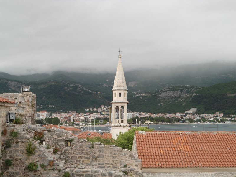 Looking back at Budva harbour from the castle ramparts