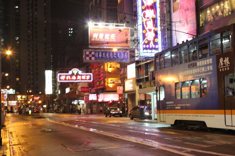 Hong Kong streets at night