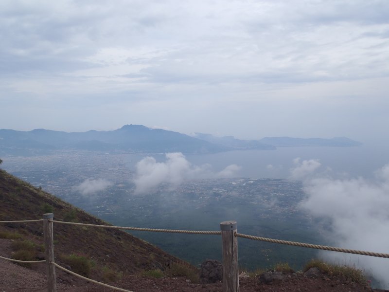 View from Mt Vesuvius - sea at distance and islands