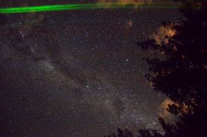 Green laser and the stars