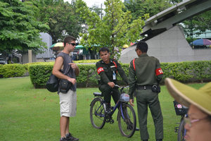 82. Asking directions to policemen at Chatuchak Park