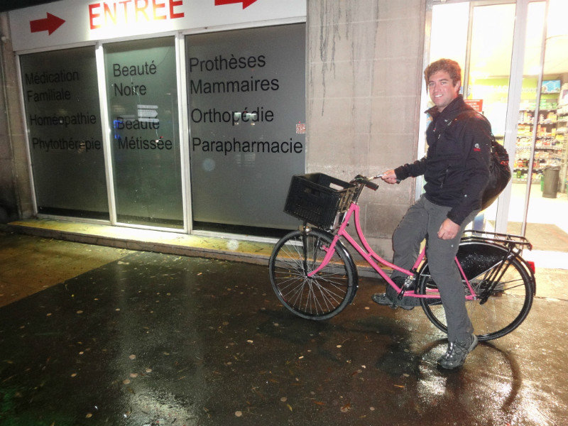 Riding a pretty pink bike