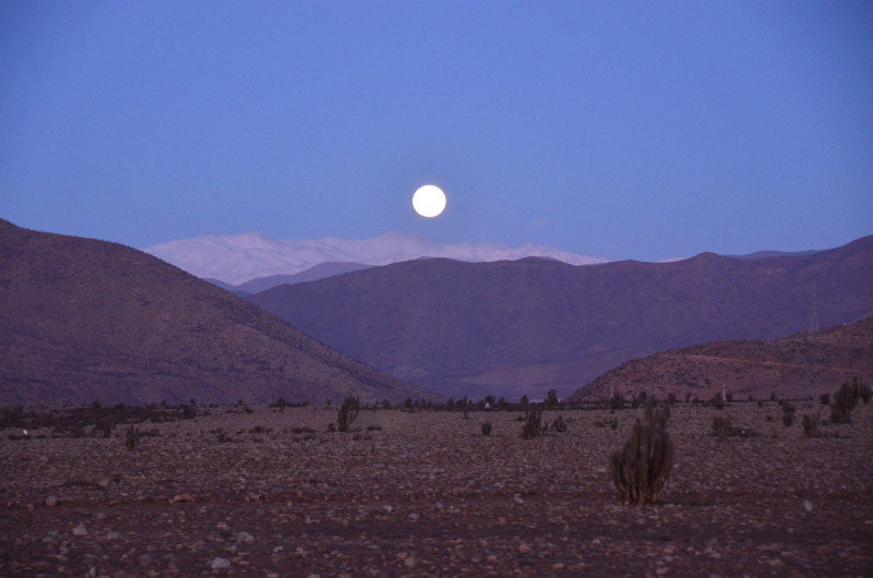 Full moon over the desert