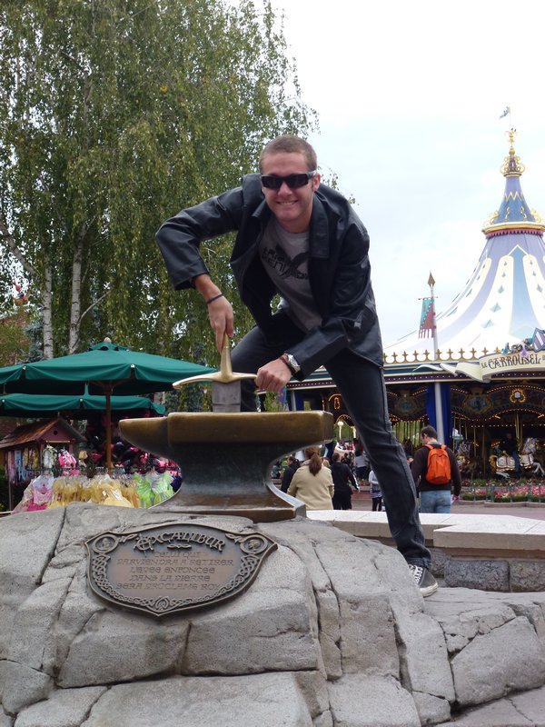 Me retrieving the sword from the stone