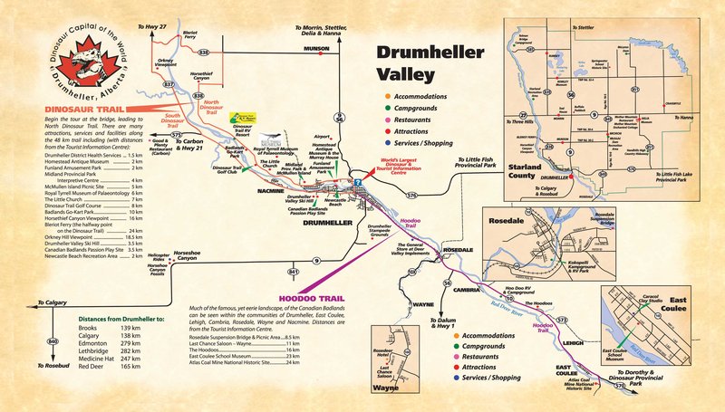 Map of Drumheller and Surround Area