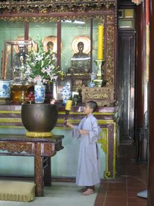 Young monk in the temple