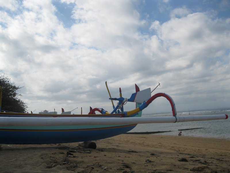 Balinese boat on the beach