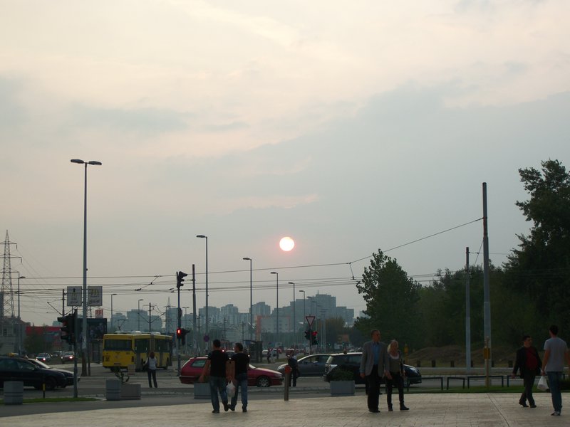 sunset in new Belgrade