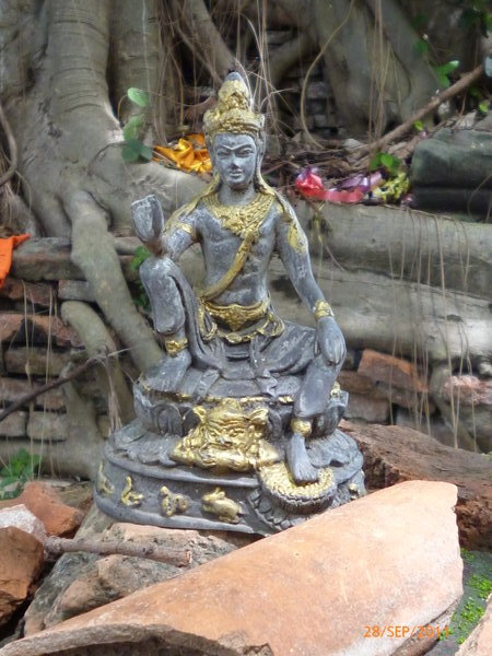 A surviving statue