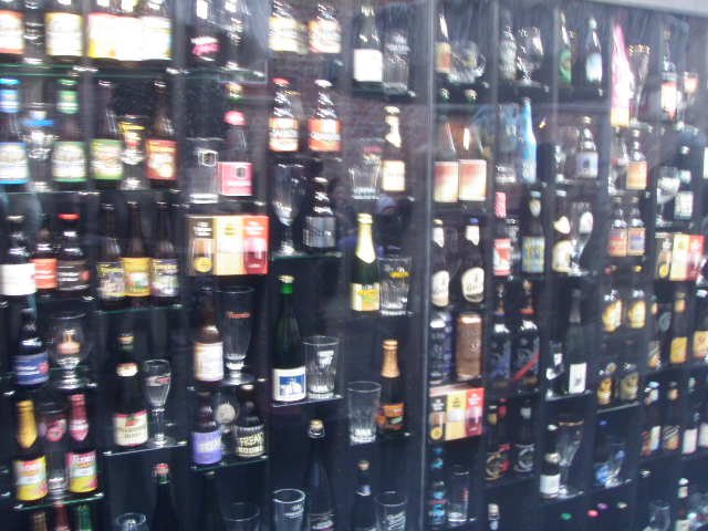 beer wall in Bruges