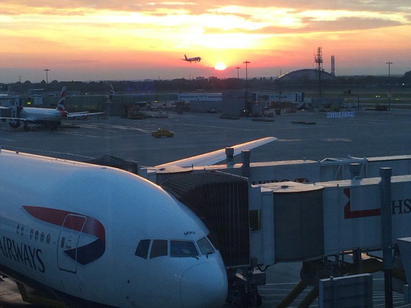 London Heathrow Airport, Plane Landing @ Sunset #2