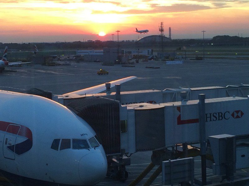 London Heathrow Airport, Plane Landing @ Sunset #3