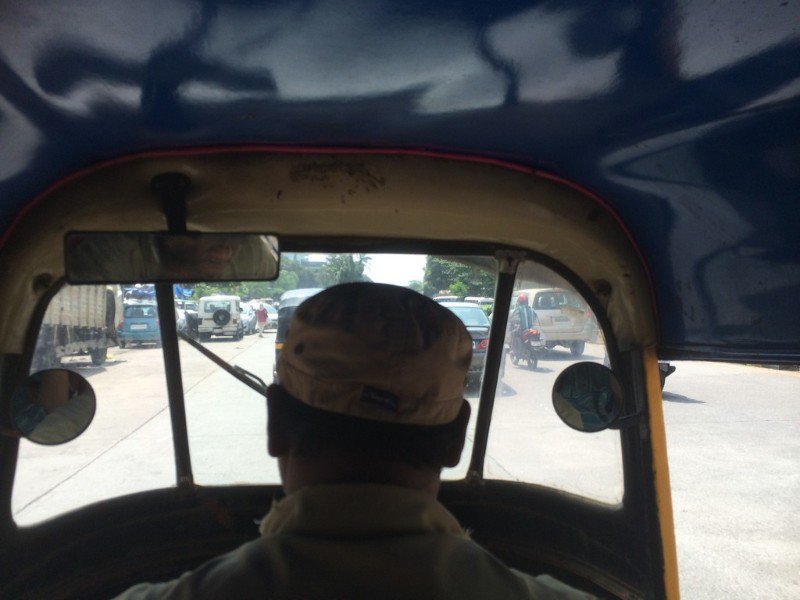 Inside an auto rickshaw